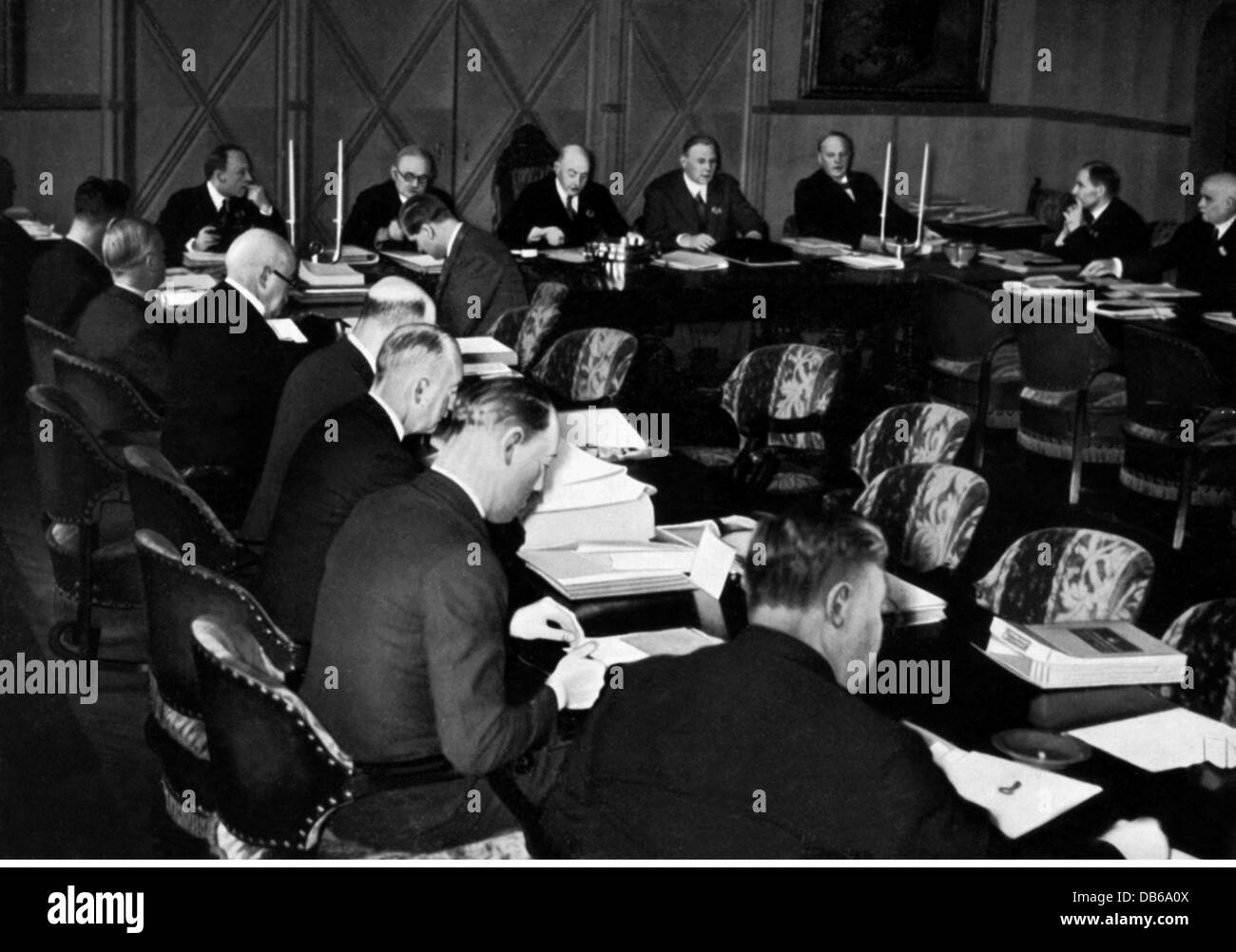 sports, International Olympic Committee (IOC), session, report on the preparations of the Olympic Games in Berlin 1936, Oslo, Norway, 19354, officials, 1930s, 30s, 20th century, historic, historical, people, Additional-Rights-Clearences-Not Available Stock Photo