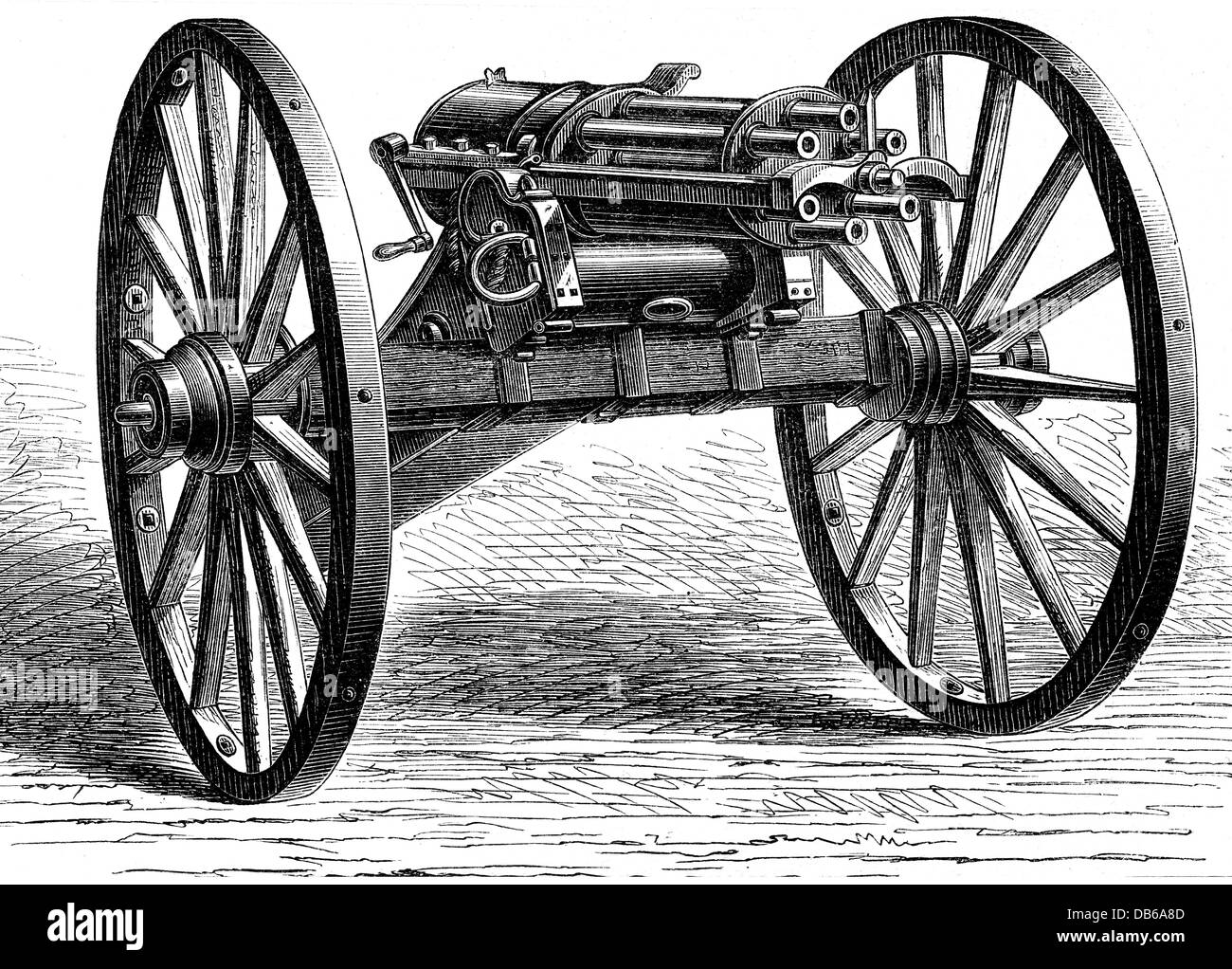 military, USA, weapons / arms, Gatling gun, designed in 1861, Additional-Rights-Clearences-Not Available Stock Photo