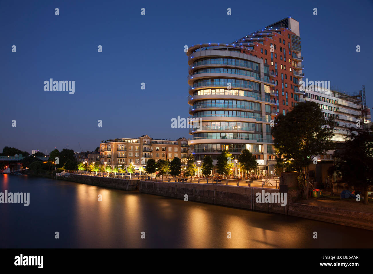 Putney Embankment & Putney Wharf Tower Apartment Block, near Putney