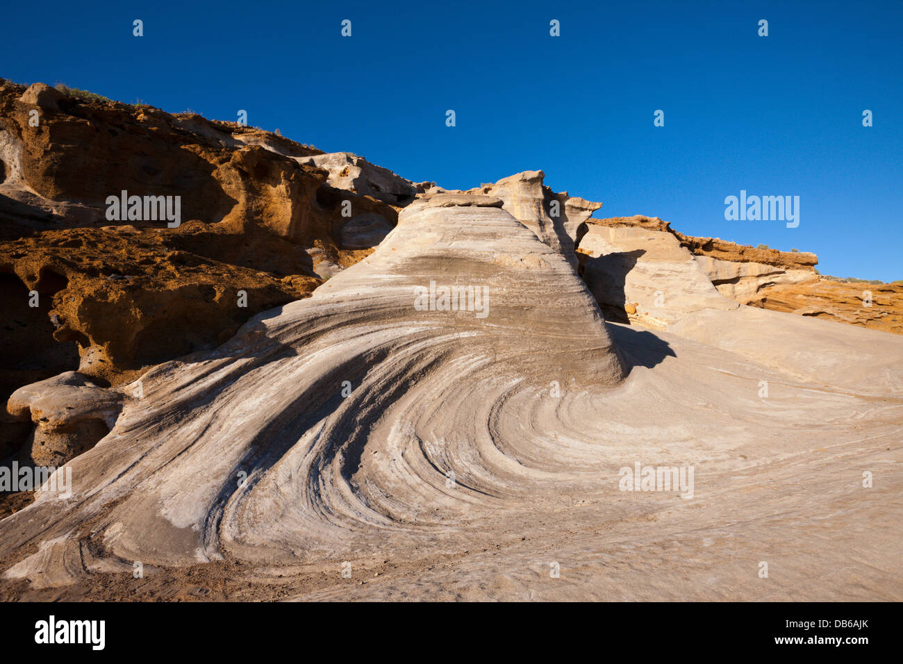 Petrified Dunes near Costa del Silencio, Tenerife, Canary Islands, Spain Stock Photo