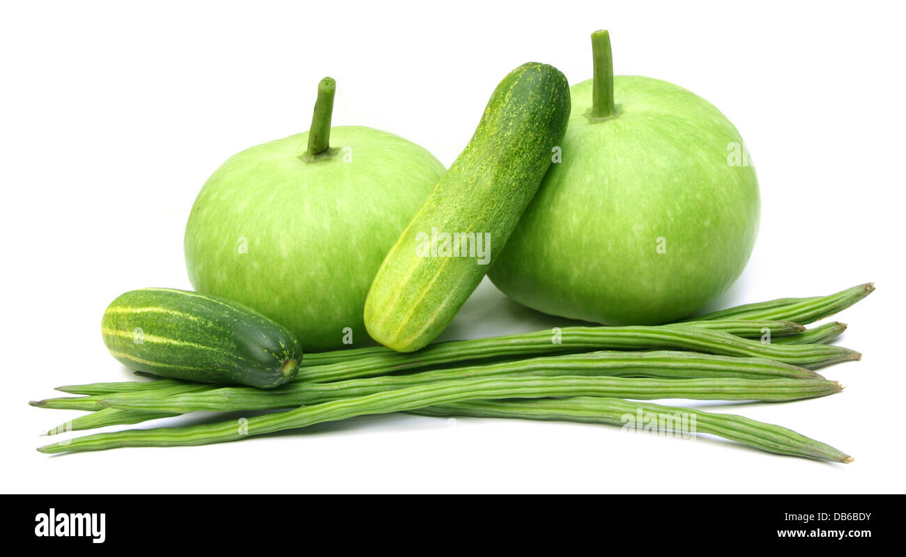 Fresh vegetables Bottle gourd, moringa and cucumber Stock Photo Alamy