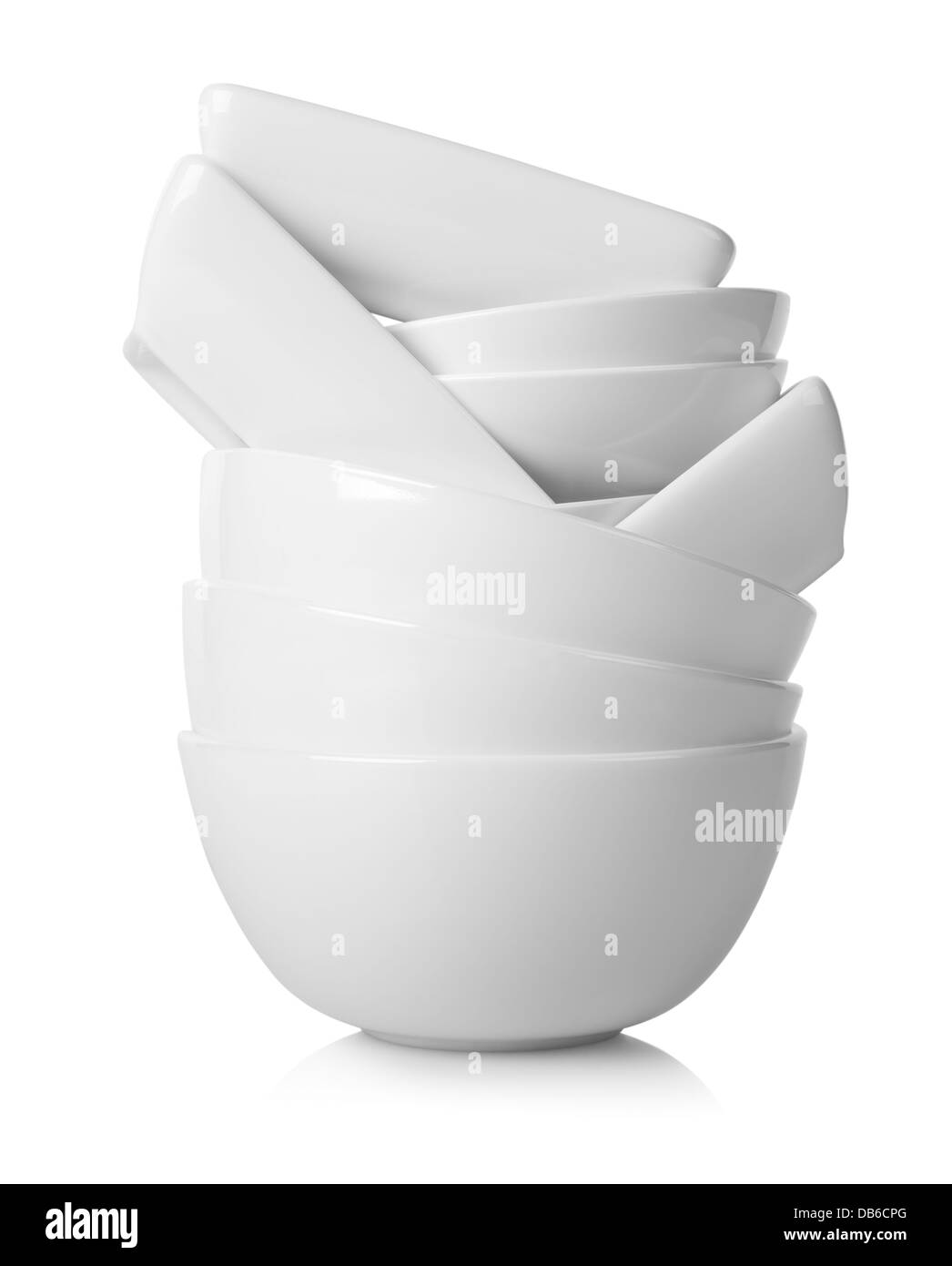 White plates isolated on a white background Stock Photo - Alamy