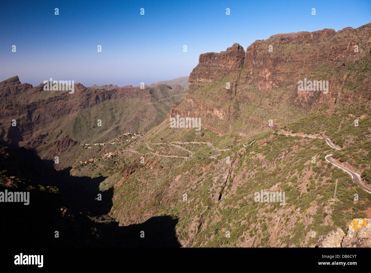 Serpentines to Masca, Tenerife, Canary Islands, Spain Stock Photo