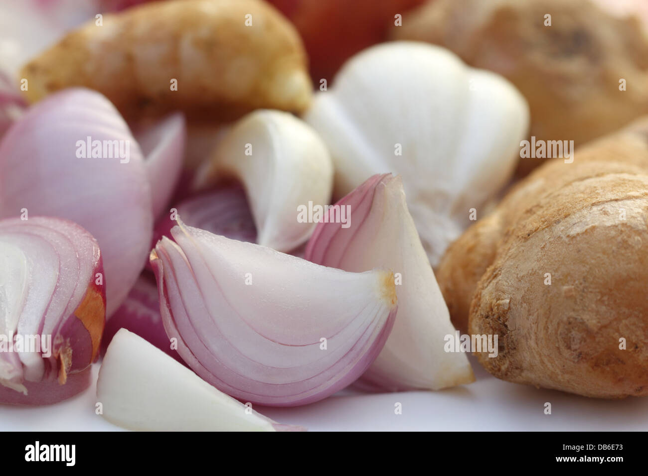 Sliced onion with ginger and garlic Stock Photo Alamy