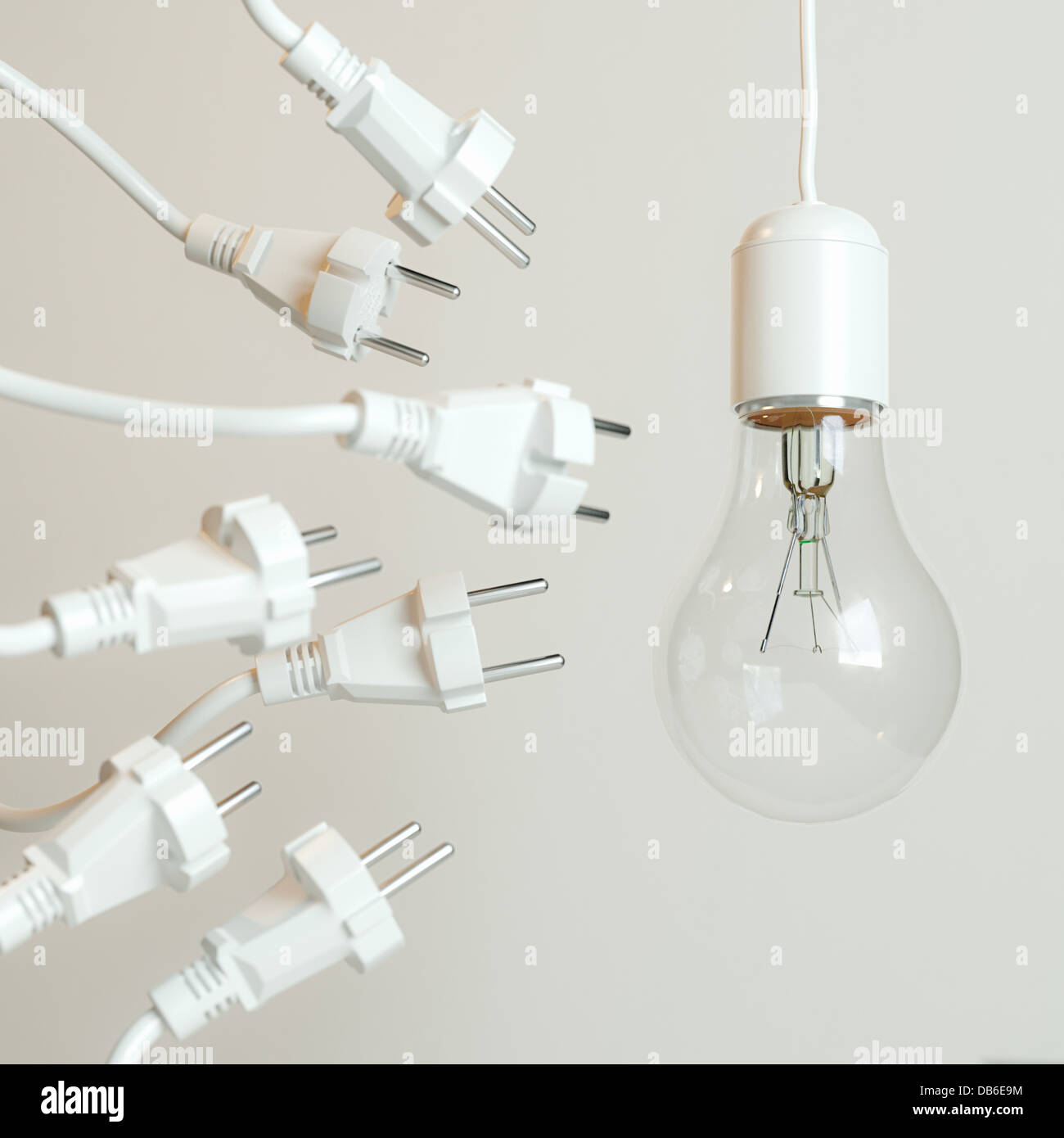 Many Sockets With A Lightbulb (Conceptual Picture Stock Photo - Alamy