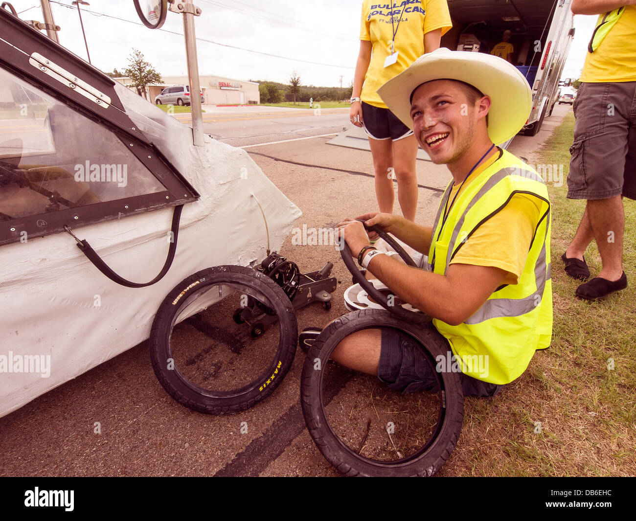 Fort Worth, Texas, USA. 23rd July 2013. Third flat tire of the day, but