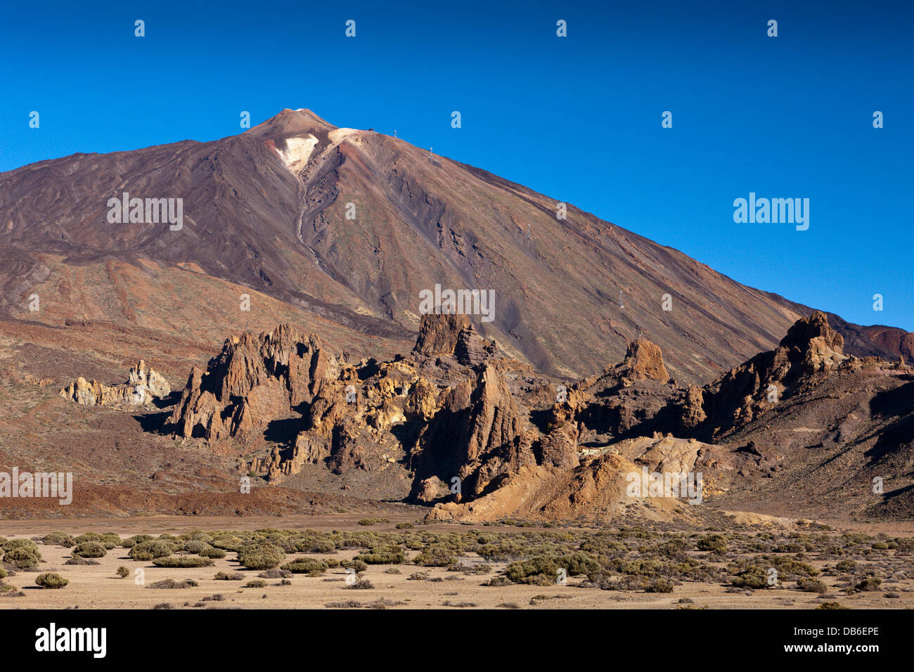 Rock Formation Roques de Garcia at Teide National Park, Tenerife, Canary Islands, Spain Stock Photo