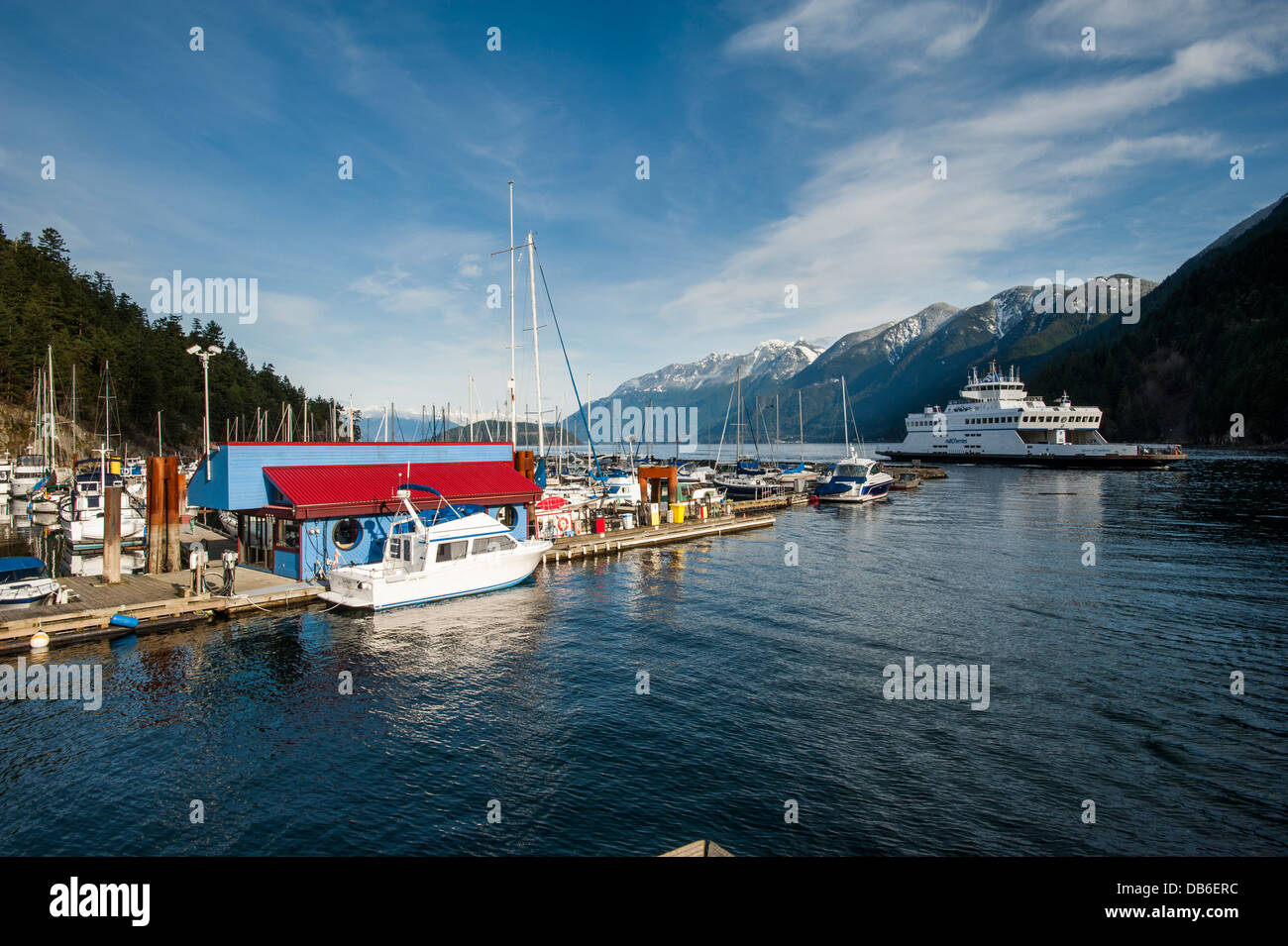 Ferry arriving at Horseshoe Bay West Vancouver British Columbia Stock