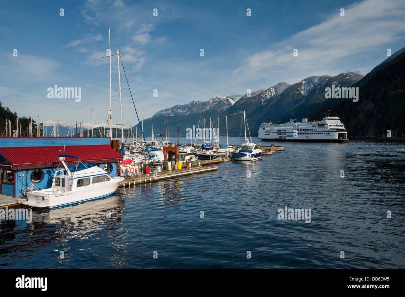 Ferry arriving Horseshoe Bay West Vancouver British Columbia Stock
