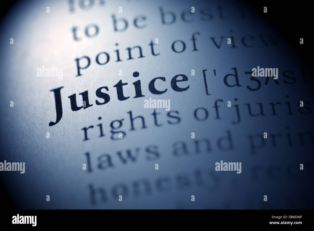 Fake Dictionary, Dictionary definition of the word justice Stock Photo Alamy