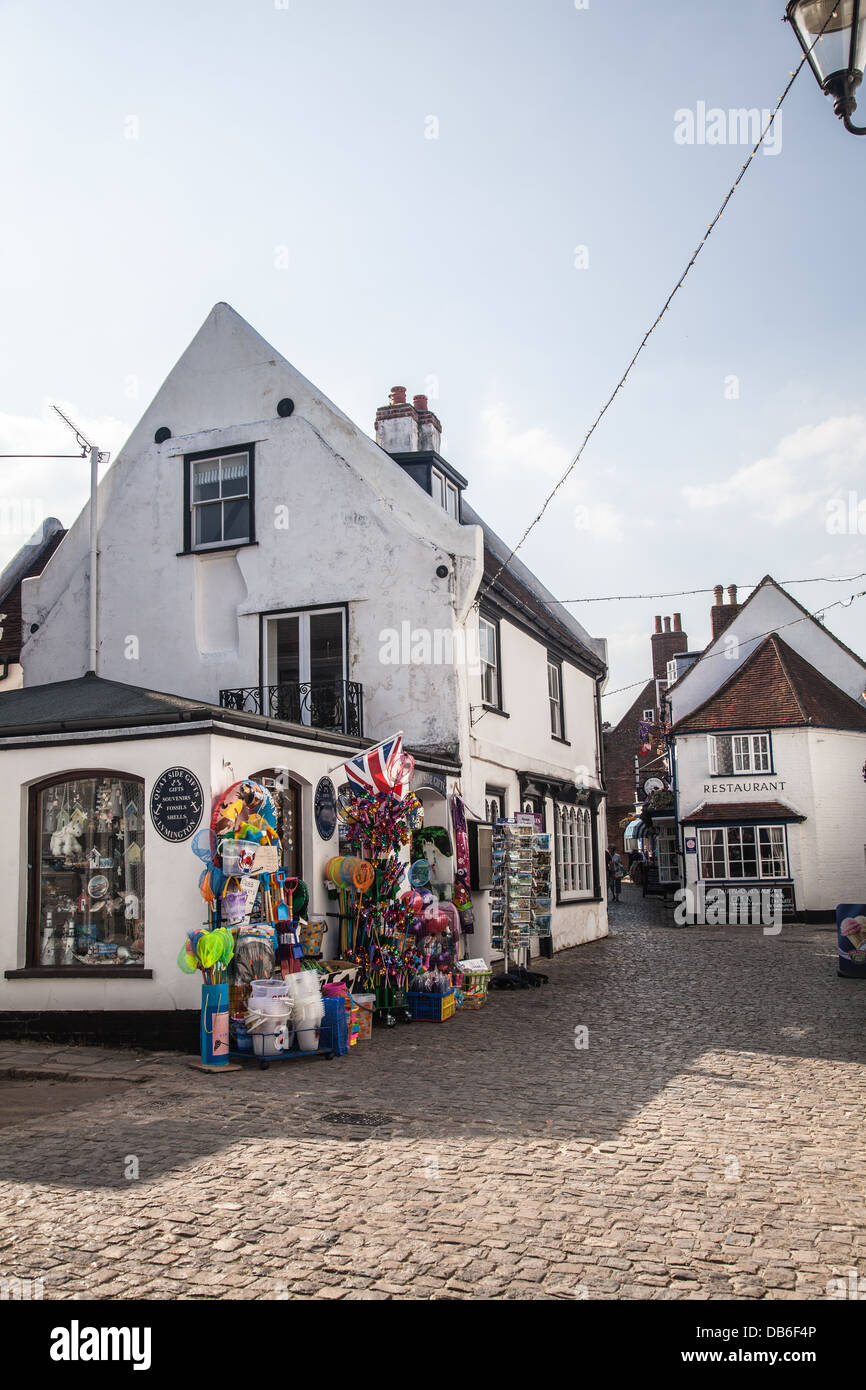 Gift shop  on the Cobbled street lin the conservation area of  Quay Hill in Lymington Hampshire Stock Photo