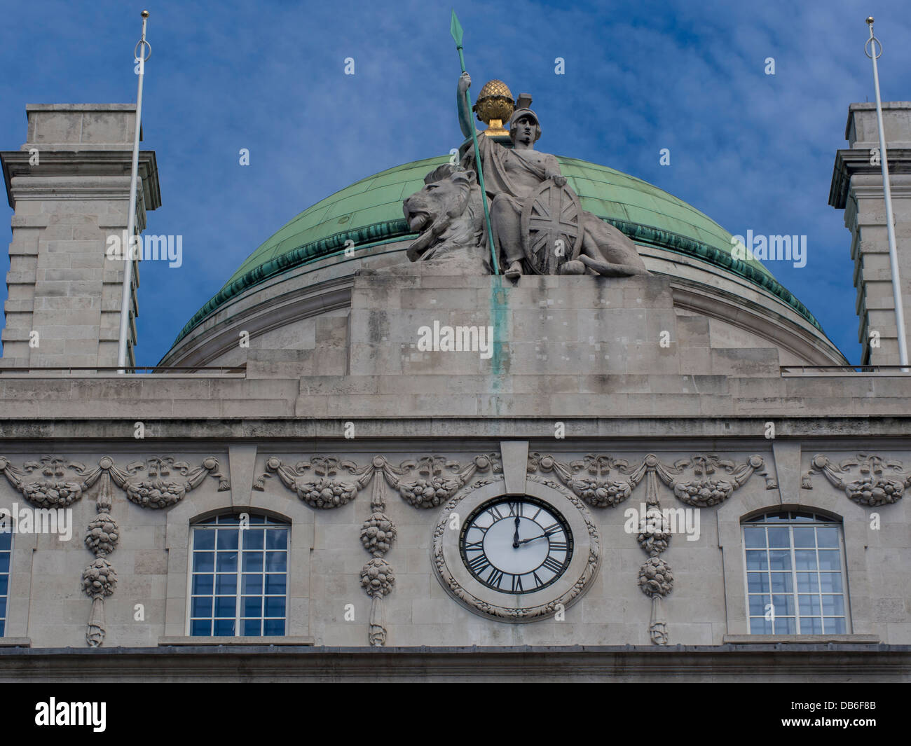 Britannia Iconic Statue on Regent Street Building Stock Photo