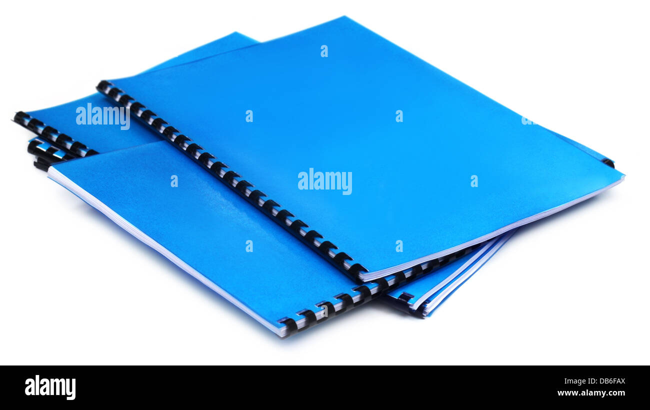 Blue Spiral bound note books Stock Photo Alamy