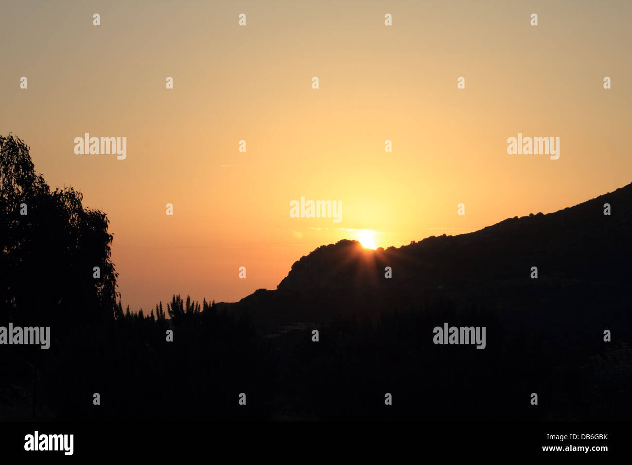 Sunrise on the Mediterranean island of Corsica. Stock Photo