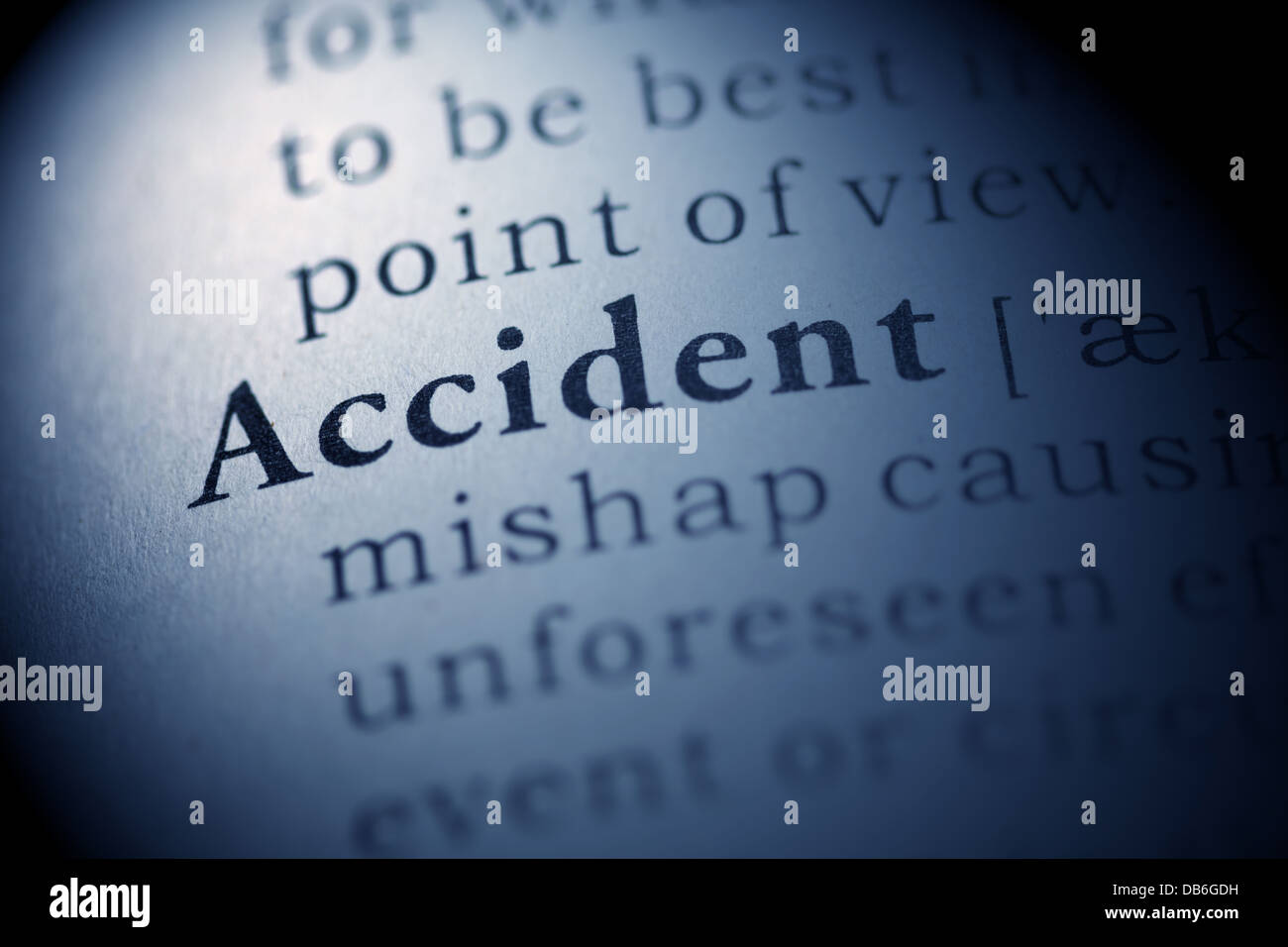 Fake Dictionary Dictionary Definition Of The Word Accident Stock Photo