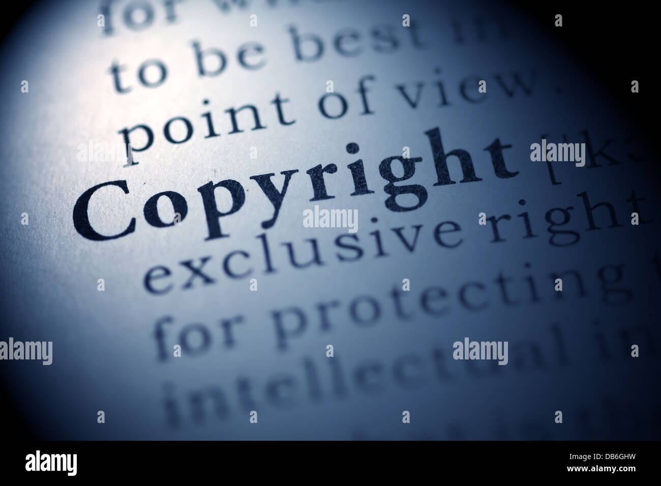Fake Dictionary, Dictionary definition of the word Copyright Stock