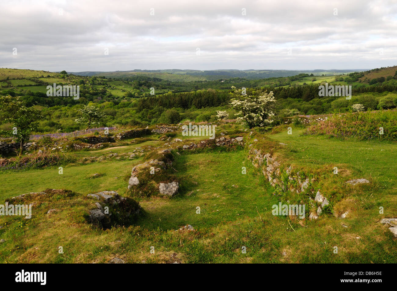 Deserted Medieval Village near Hound Tor Dartmoor National Park Devon