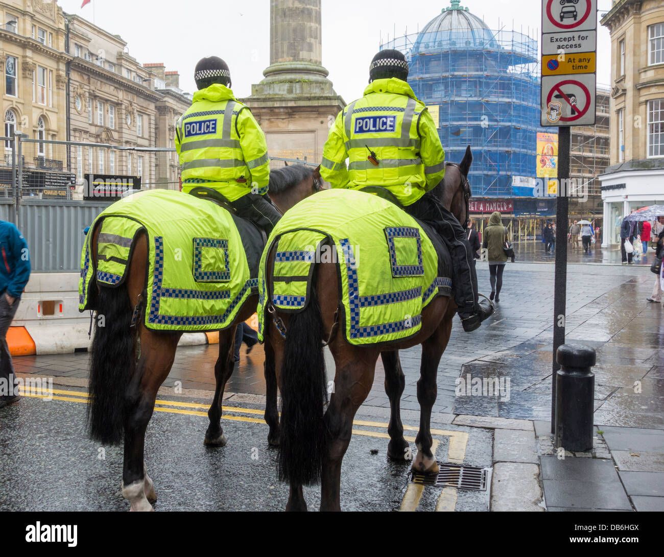 Police horses in Newcastle upon Tyne, England, UK Stock Photo Alamy