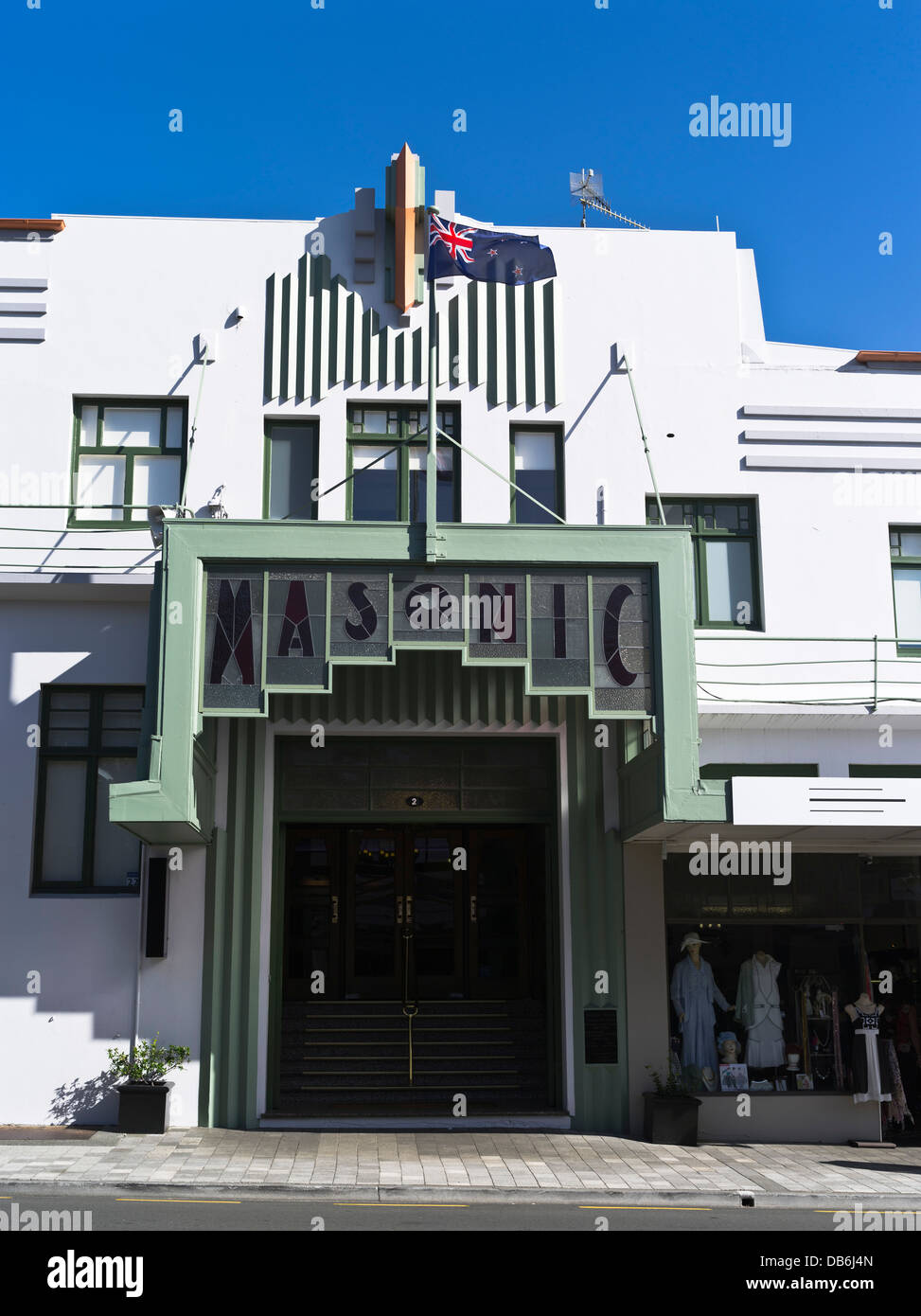 dh Masonic Hotel NAPIER NEW ZEALAND Art Deco style building entrance front hawkes bay nz Stock Photo