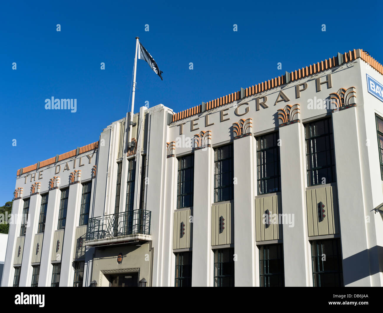 dh  NAPIER NEW ZEALAND The Daily Telegraph Art Deco style building architecture exterior buildings Stock Photo