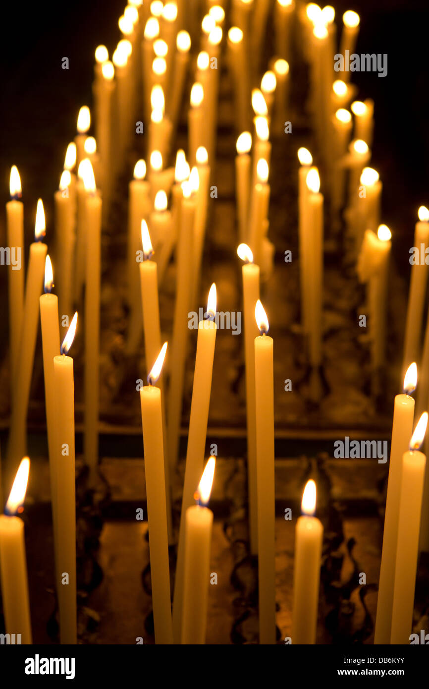Candles inside a church, Stock Photo