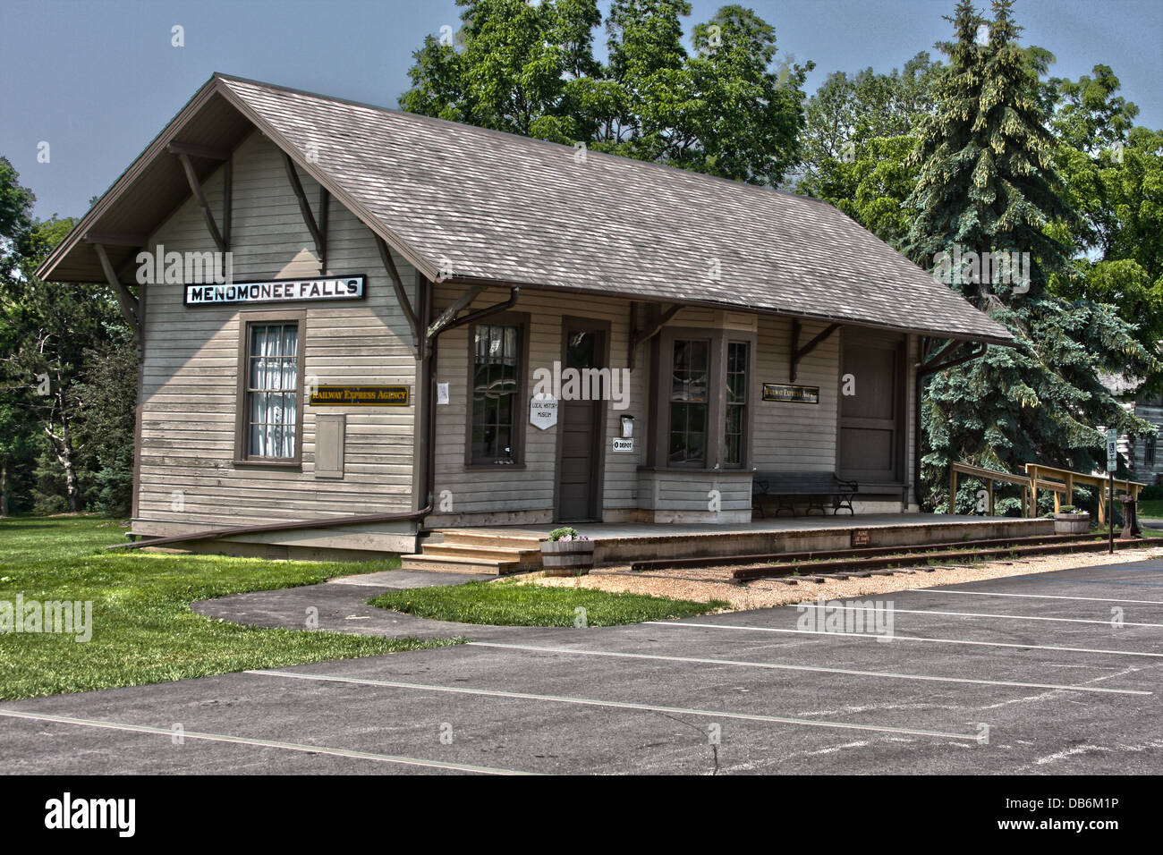 HDR image of Village Menomonee Falls WI Train Depot relocated to Old