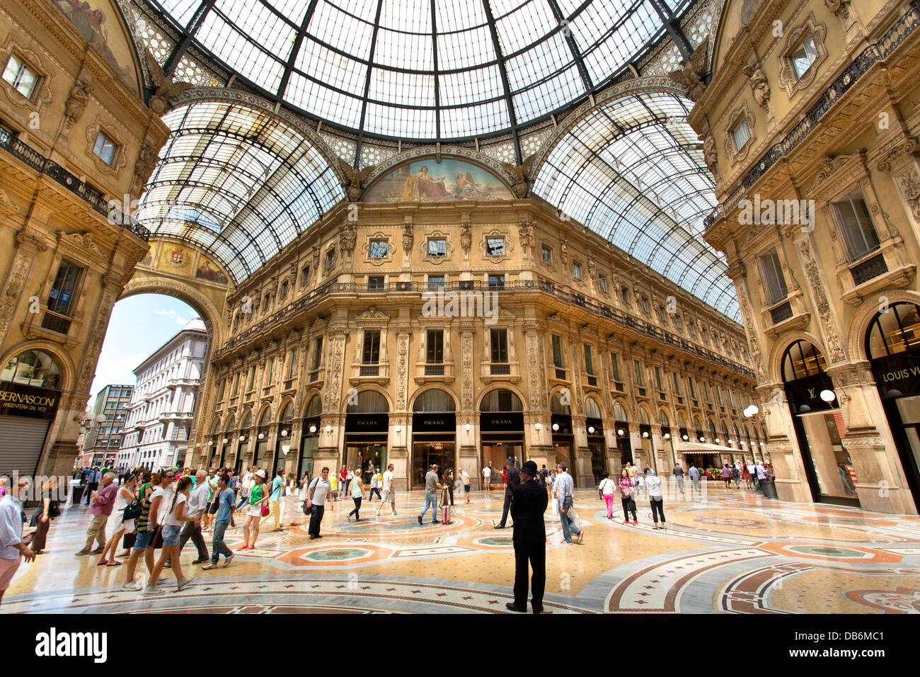 The main shopping mall 'Galleria Vittorio Emanuele 11' in Milan, Italy. Stock Photo