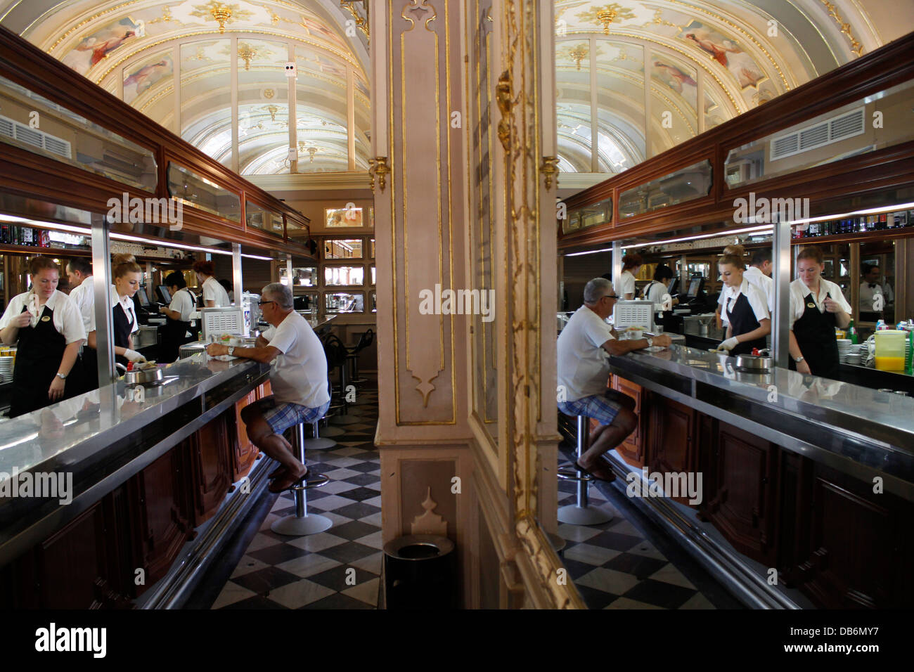 Interior of Cafe Cordina which was established in 1837 in Republic street in Valletta the capital city of Malta Stock Photo