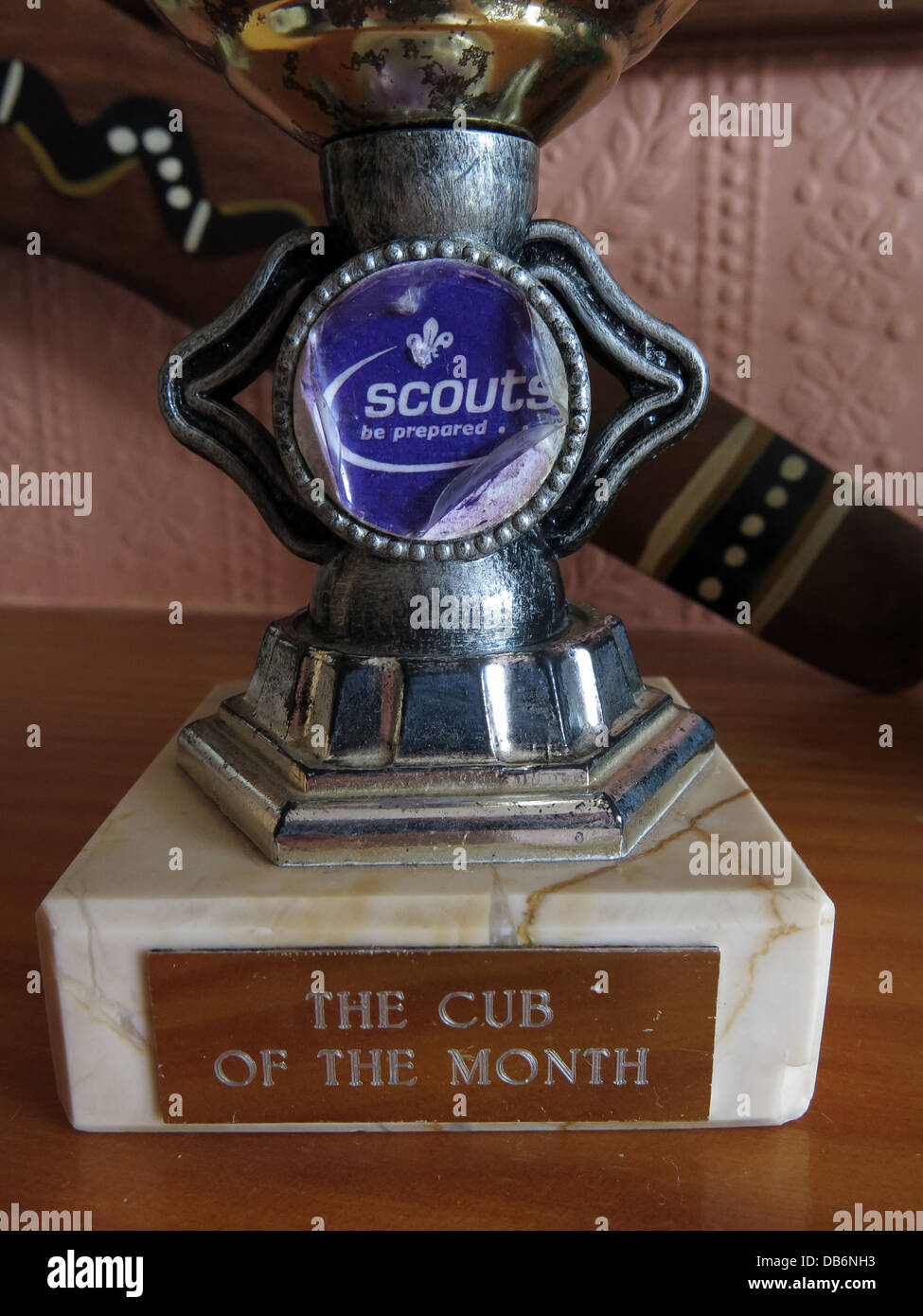 The Cub of the month trophy a bit weather worn but valued by the recipient Stock Photo