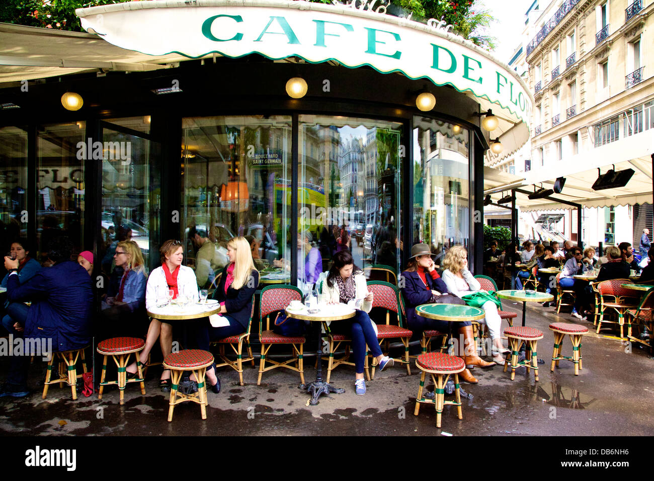 Cafe de flore paris france morning breakfast Stock Photo