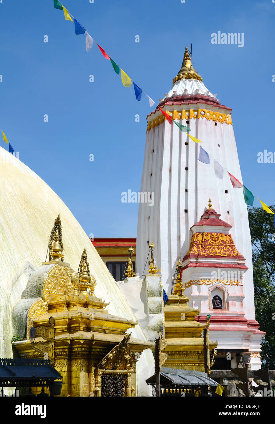 Swayambhunath Stupa or Monkey Temple in Kathmandu Valley, Nepal Stock ...