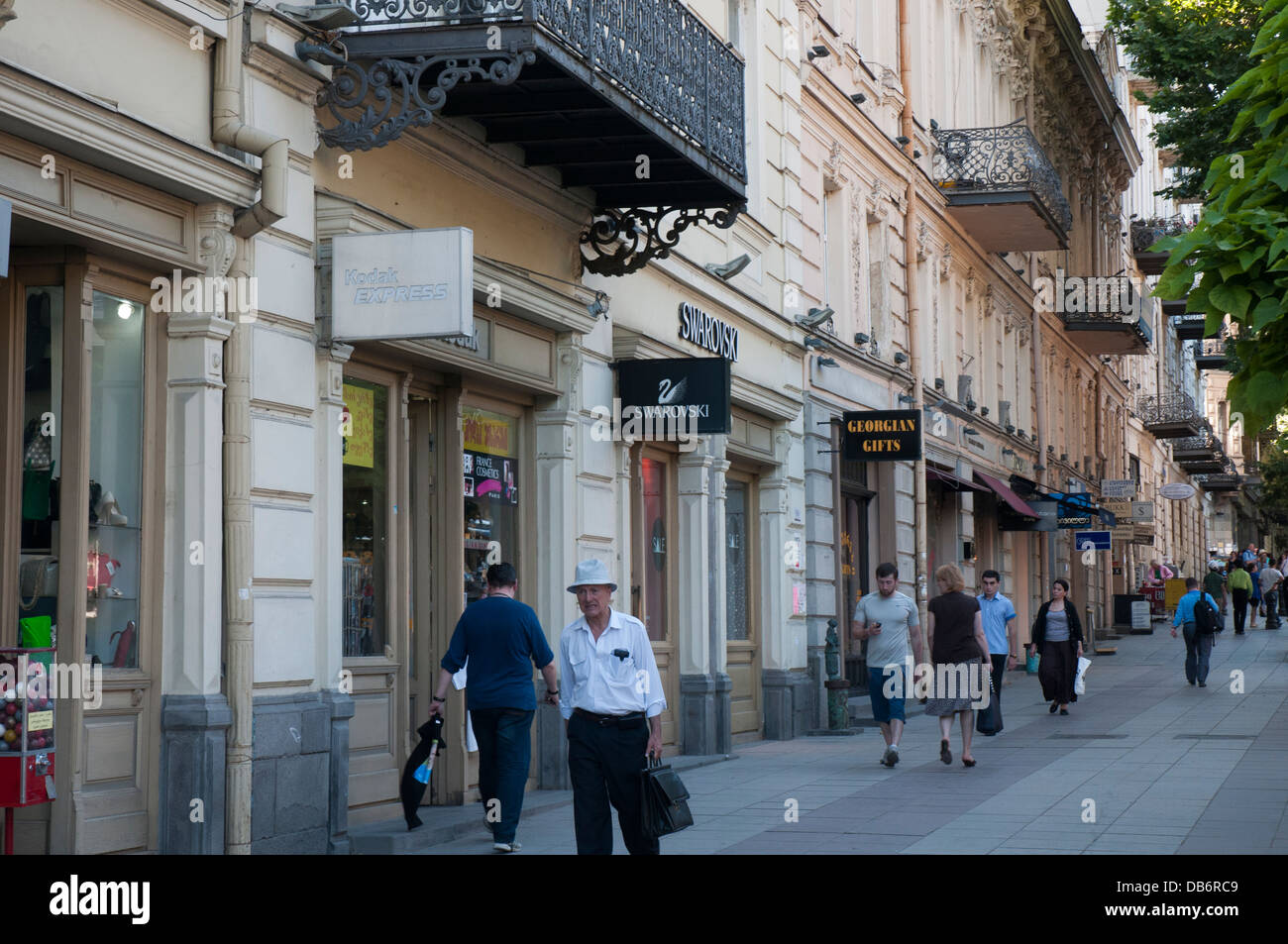 Rustaveli Avenue, the main thoroughfare of the Georgian capital, Tbilisi Stock Photo