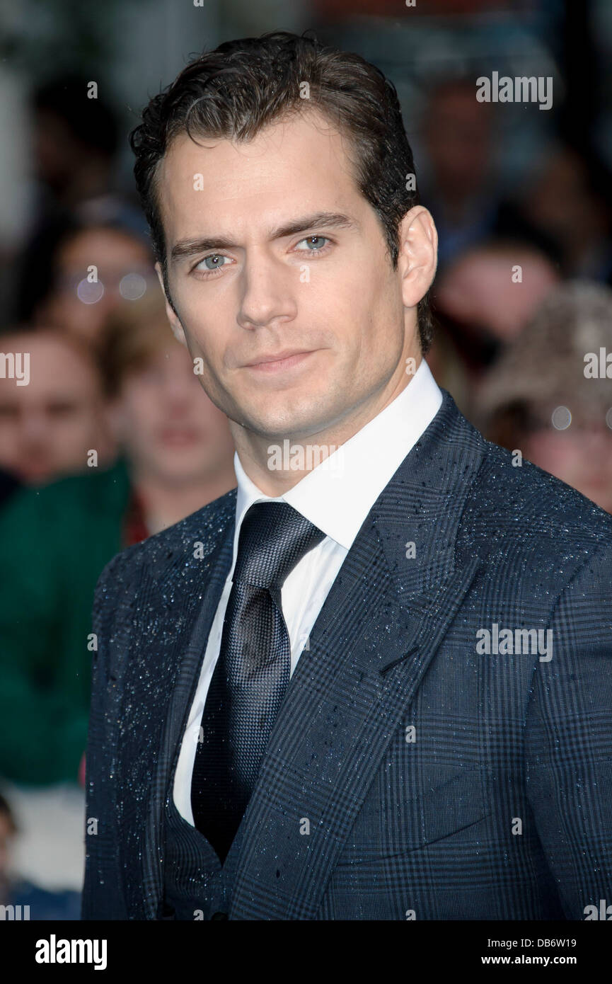 Henry Cavill arrives for the European Premiere of 'Man Of Steel', London, Wednesday, June. 12, 2013. Stock Photo