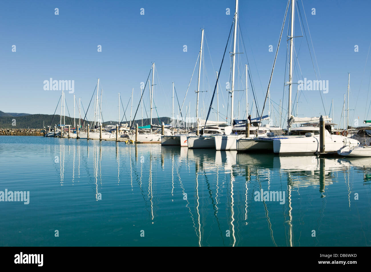 Yachts in Abel Point Marina. Airlie Beach, Whitsundays, Queensland, Australia Stock Photo