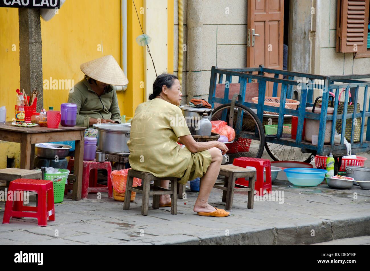 Vietnam, Da Nang, Hoi An. Important trading port from the 15th-19th century. Typical street scene. A UNESCO World Heritage Site. Stock Photo