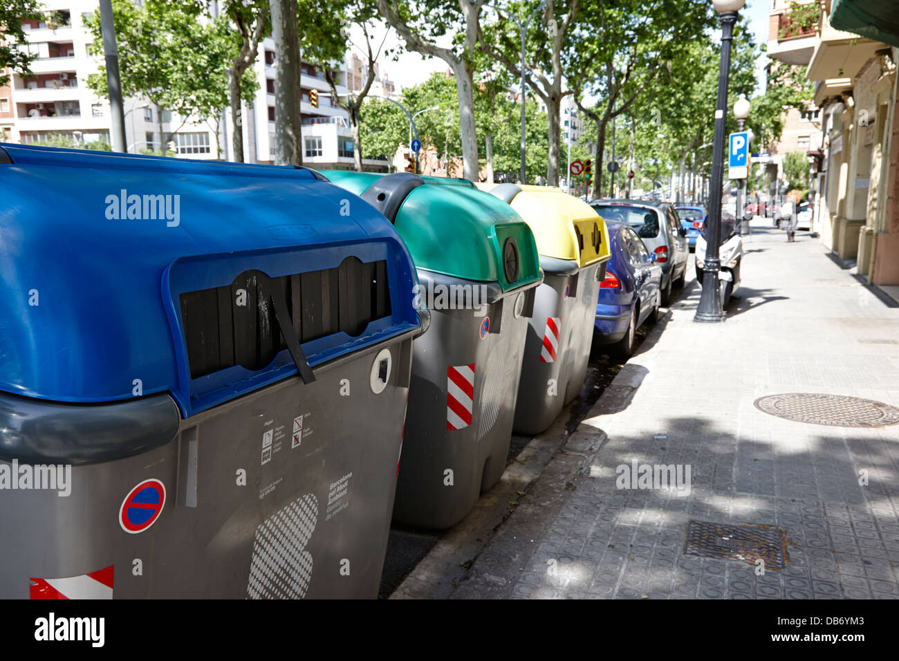 Communal kerbside recycling bins apartment hires stock photography and
