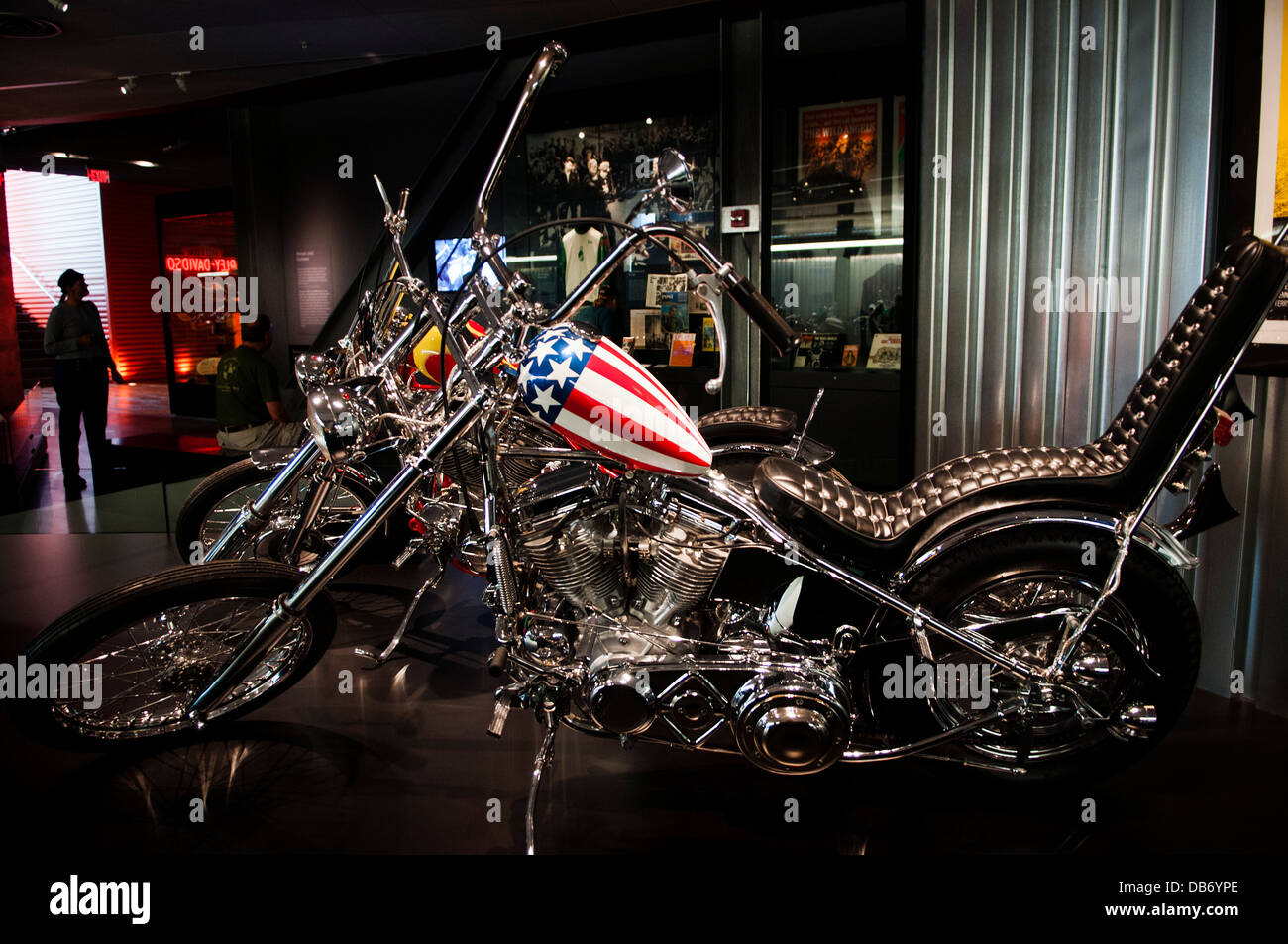 Easy Rider Chopper at the Harley Davidson Museum, Milwaukee Wisconsin Stock Photo