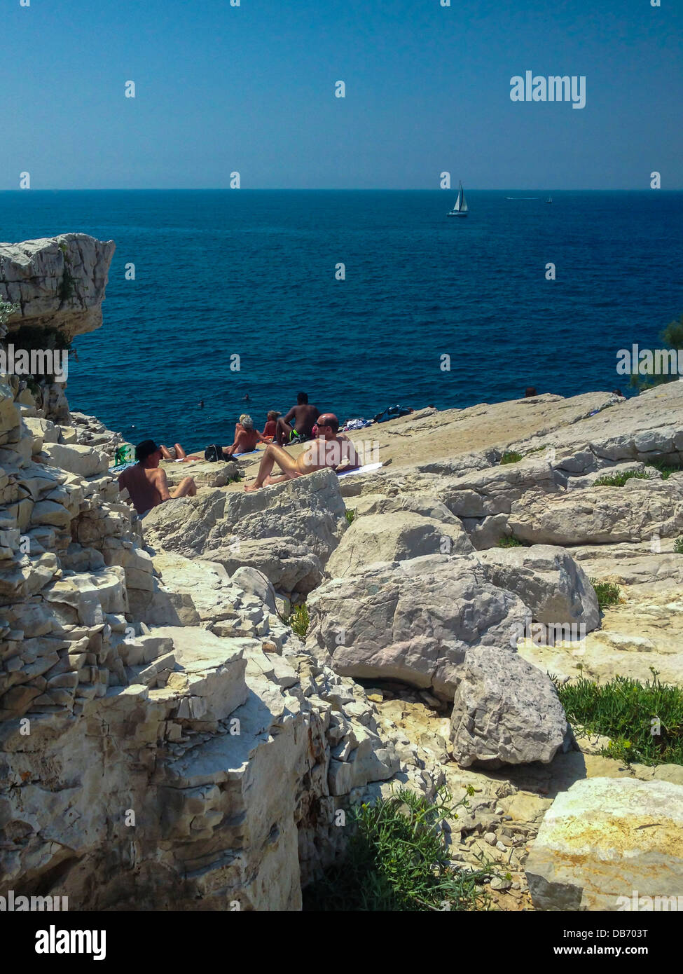 Marseille, France, People Relaxing, Gay Nude Beach Scenes, 