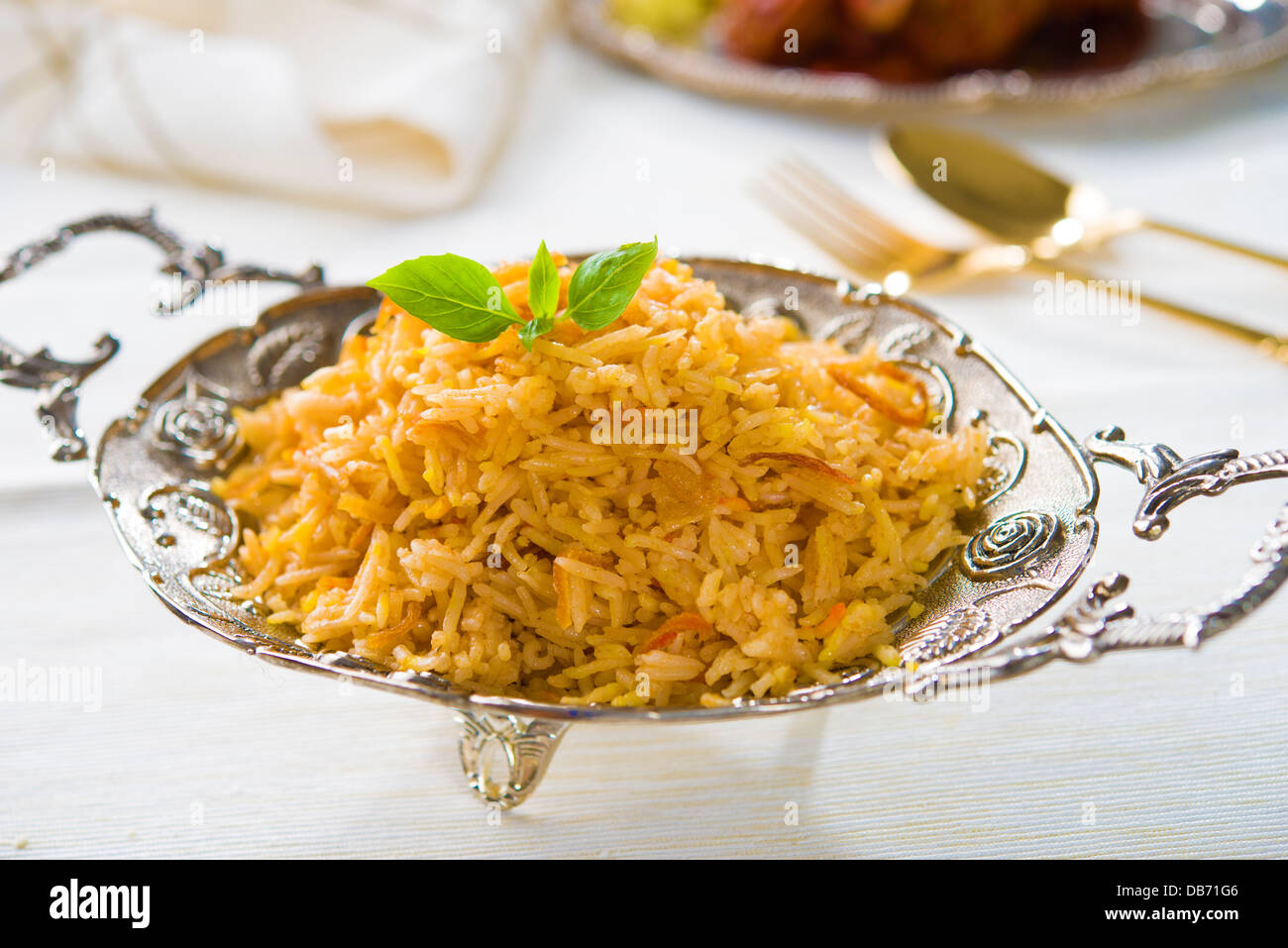 Biryani chicken rice with traditional india food Stock Photo - Alamy