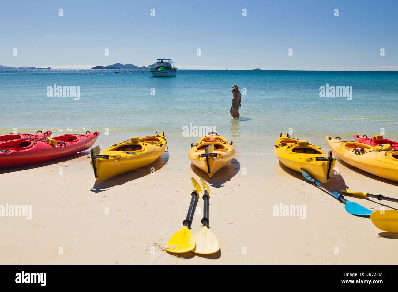 Sea kayaks on Whitehaven Beach, Whitsunday Island, Whitsundays