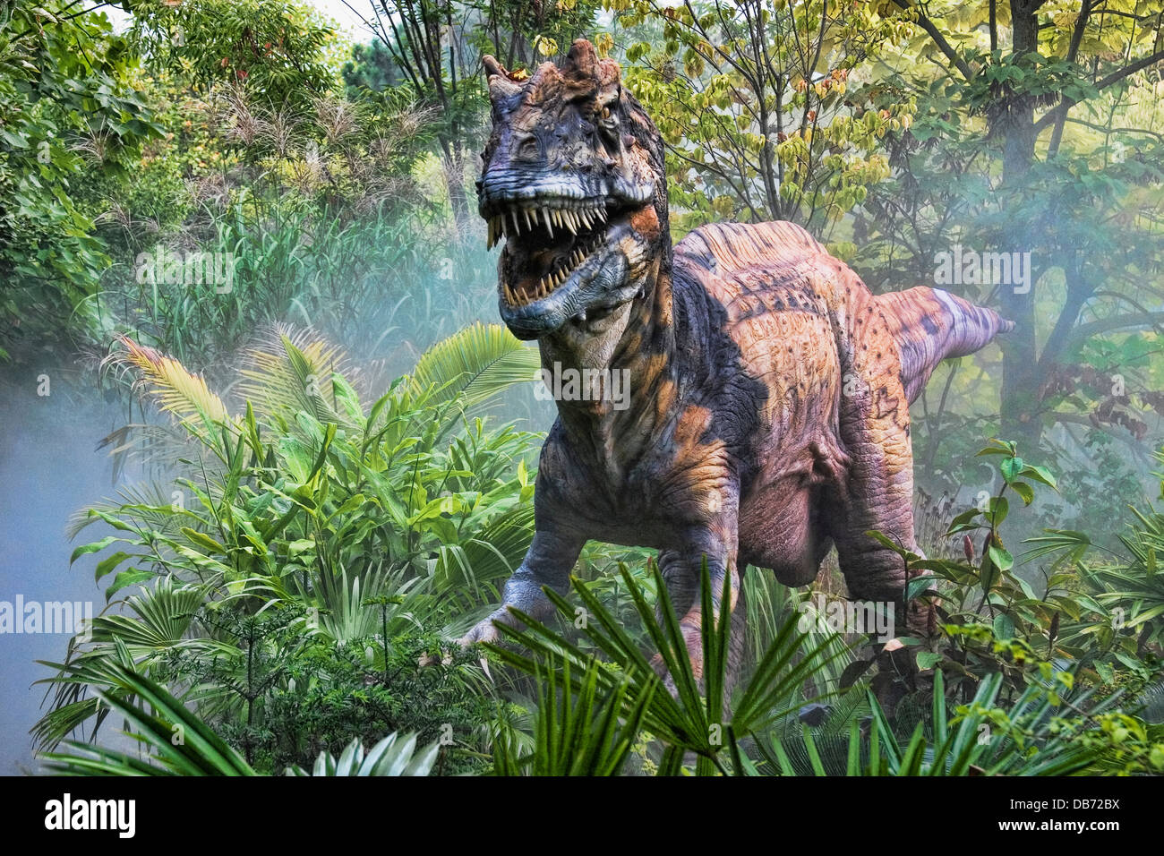 Metriacanthosaurus (which means "moderately spined") dinosaur from the late Jurassic period. Stock Photo