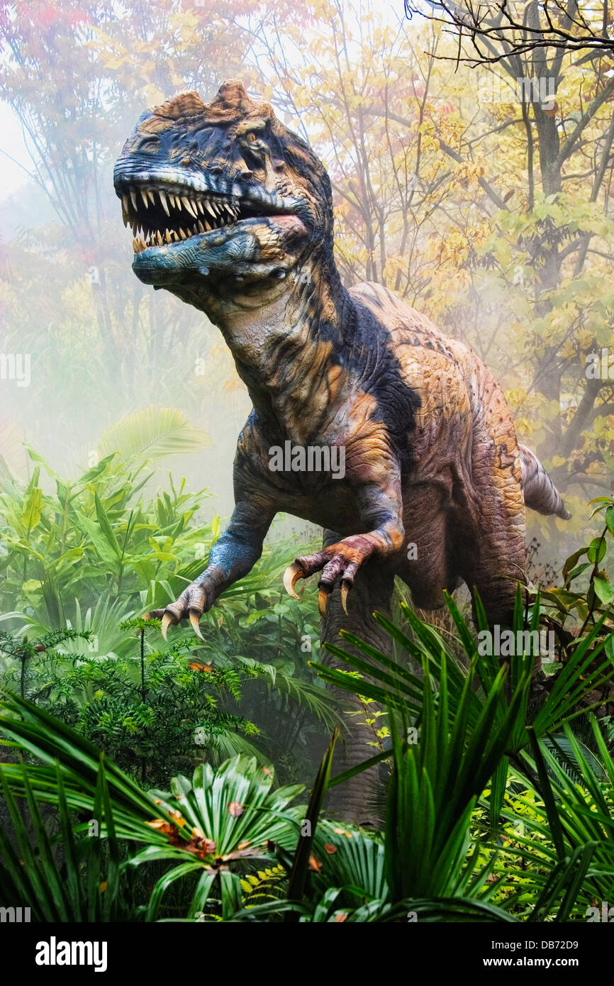 Metriacanthosaurus (which means 'moderately spined') dinosaur from the late Jurassic period. Stock Photo