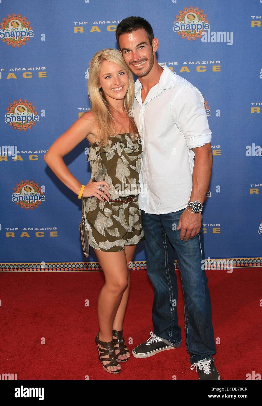 Amanda Blackledge and Kris Klicka arrive at The Amazing Race 10 Year