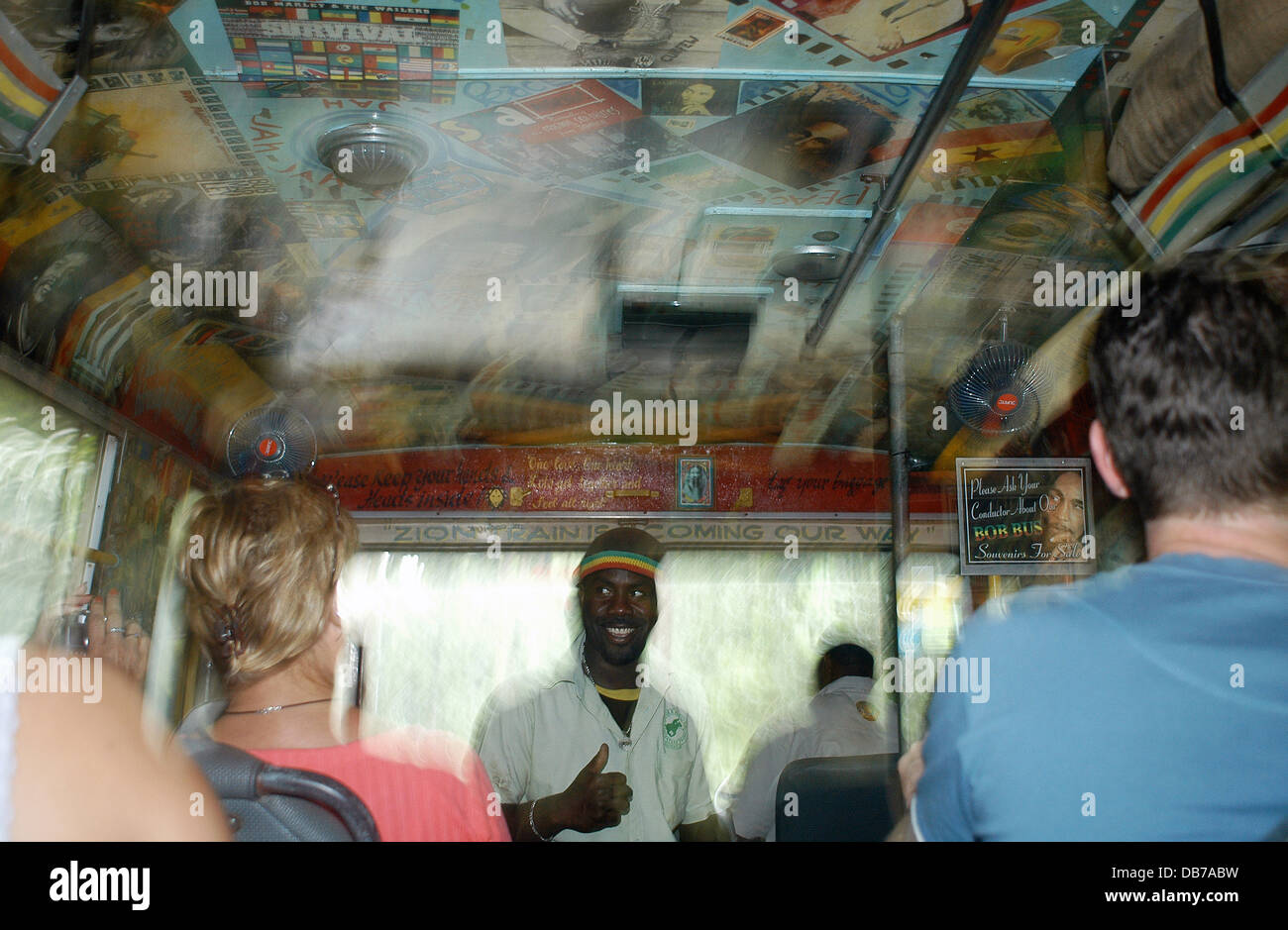 Bus. The Bob Marley Tour to Nine Mile village in the mountains of St