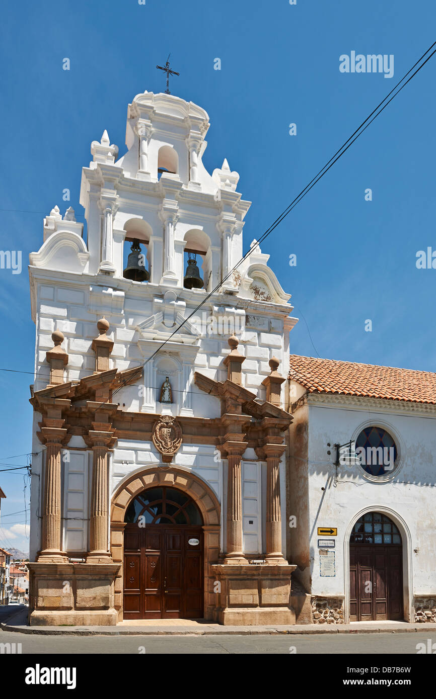 Hospital Santa Barbara, colonial buildings, Sucre, Bolivia, South America Stock Photo