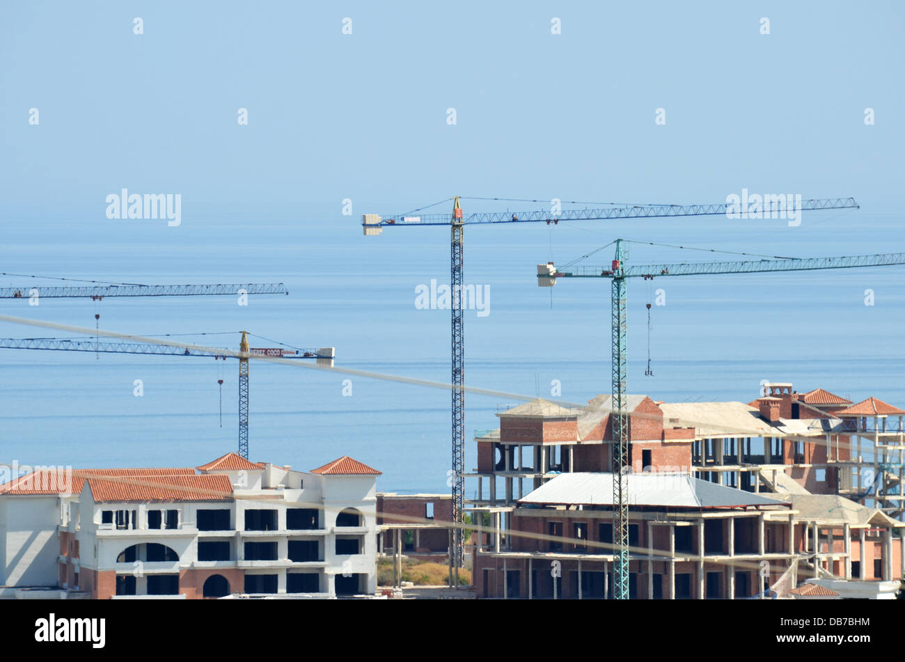 idle cranes over Sabinillas number 3354 Stock Photo