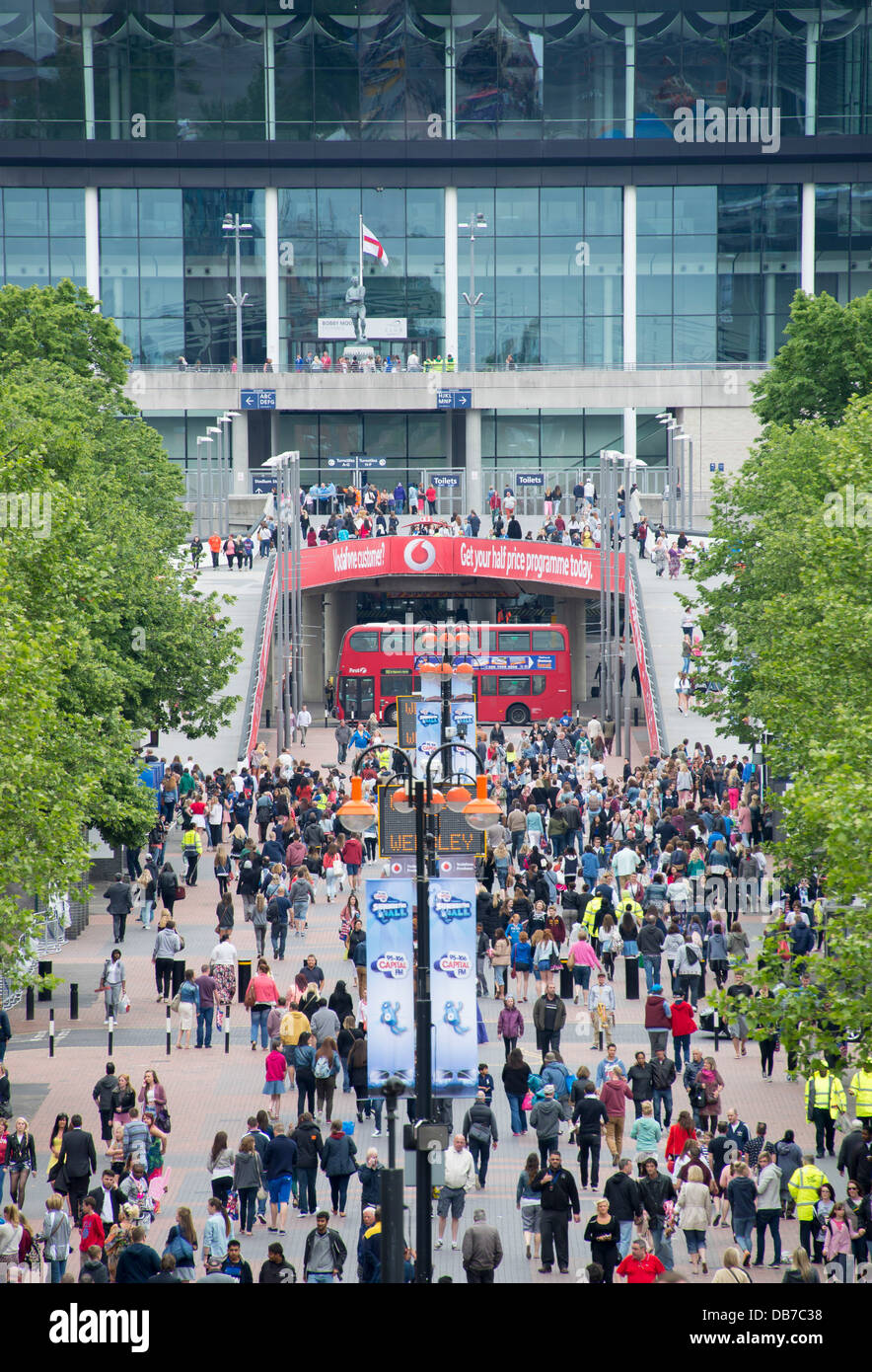 Fans arrive for the Capital FM Summertime Ball, Wembley Stadium, London, Sunday, June. 9, 2013. Stock Photo