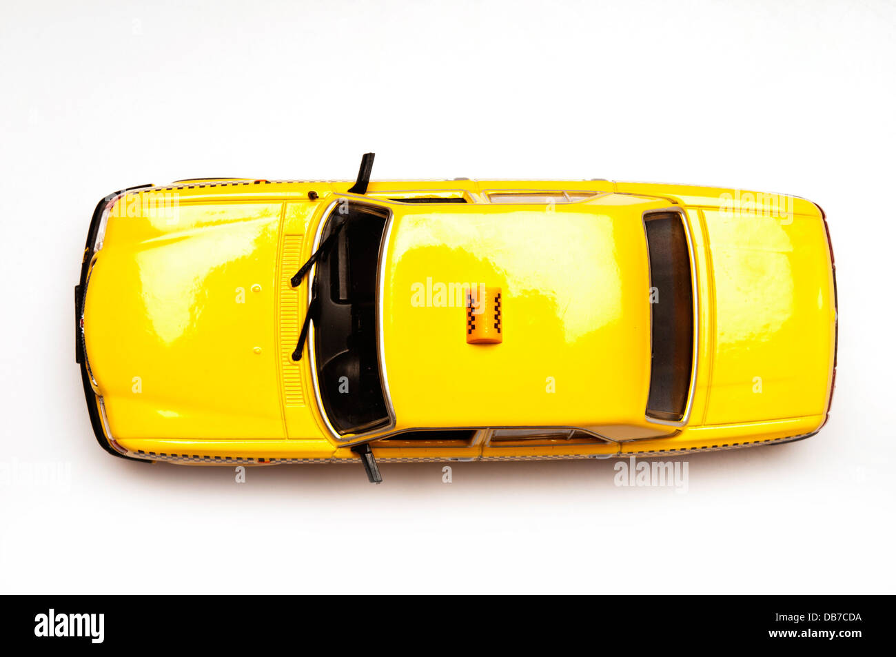 toy car yellow taxi cab Stock Photo