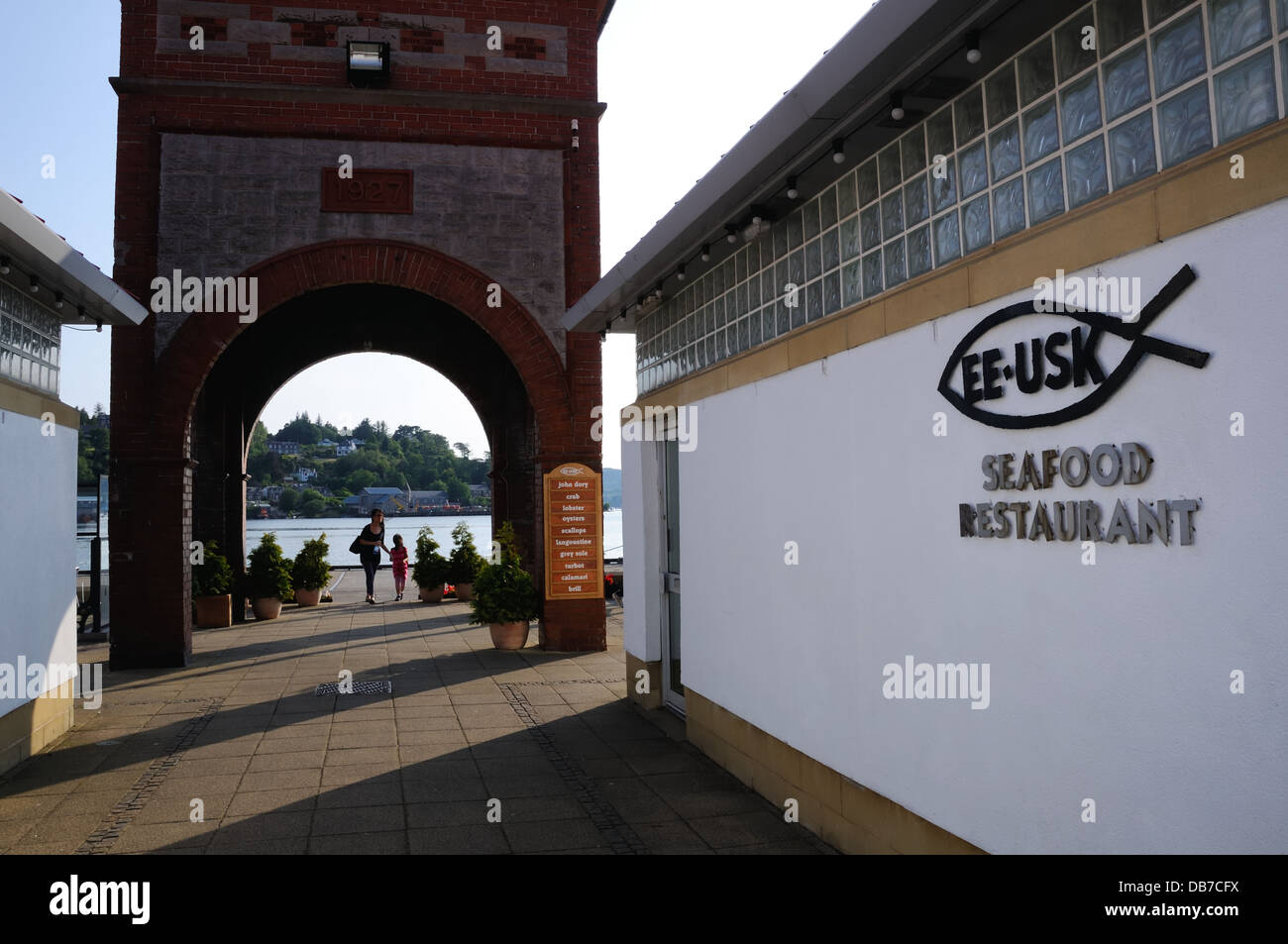 Oban harbour, EE-USK seafood restaurant, Scotland, UK Stock Photo