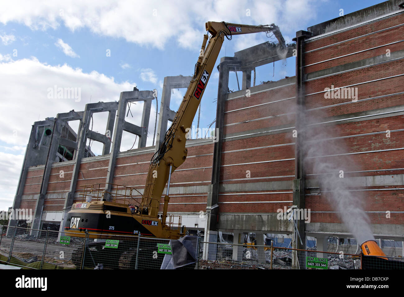 Demolition of the Perth Superdome building in July/ August 2013, Western Australia Stock Photo